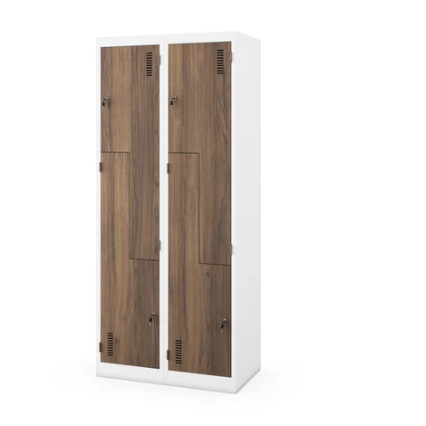 Šatníková skriňa typu L biela / orech: Eco Design JULIA, 800 x 1850 x 450 mm
