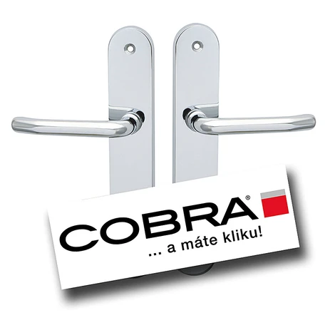 Bezpečnostné kovanie COBRA TITAN s prekrytím (OC - chróm lesklý), klika levá/koule, Otvor na cyl