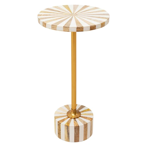 Kare-Design PRÍRUČNÝ STOLÍK, biela, zlatá