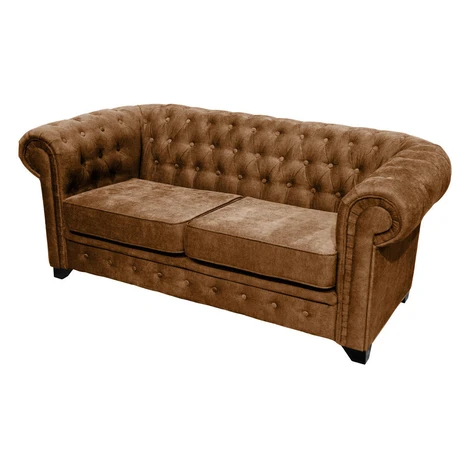 Livetastic SEDAČKA CHESTERFIELD, drevo, textil, kompozitné drevo, koňaková