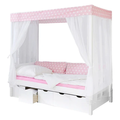 Livetastic POSTEĽ S NEBESAMI, 90/200 cm ružová, biela