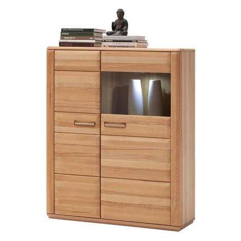 Livetastic VYSOKÁ KOMODA, jadrový buk, farba buka, 107/131/38 cm