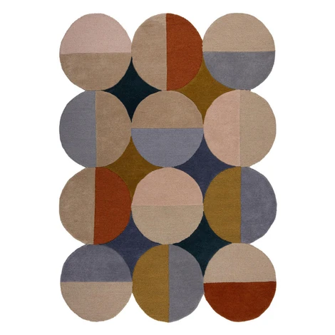 Flair Rugs VLNENÝ KOBEREC, 160/230 cm modrá, hrdzavá