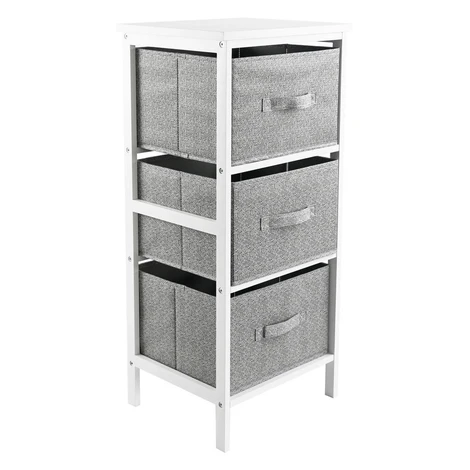 Carryhome KOMODA, borovica, sivá, biela, 37/80/30 cm