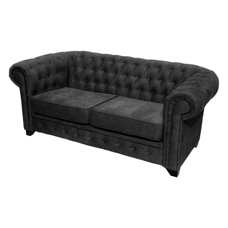 Livetastic SEDAČKA CHESTERFIELD, drevo, textil, kompozitné drevo, antracitová