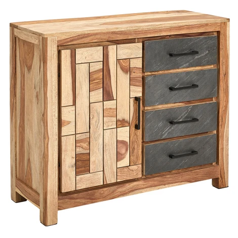 Livetastic ŠIROKÁ KOMODA, indický palisander, prírodná farba, 100/85/40 cm