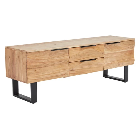 Livetastic NÍZKA KOMODA, akácia, čierna, farba akácie, 145/50/40 cm