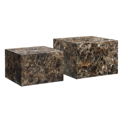 Livetastic SADA KONFERENČNÝCH STOLÍKOV, hnedá, kompozitné drevo, 58-50/58-50/40-33 cm