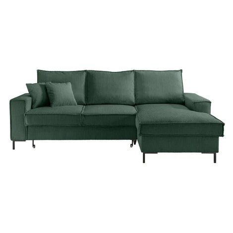 P & B ROHOVÁ SEDAČKA, textil, tmavozelená