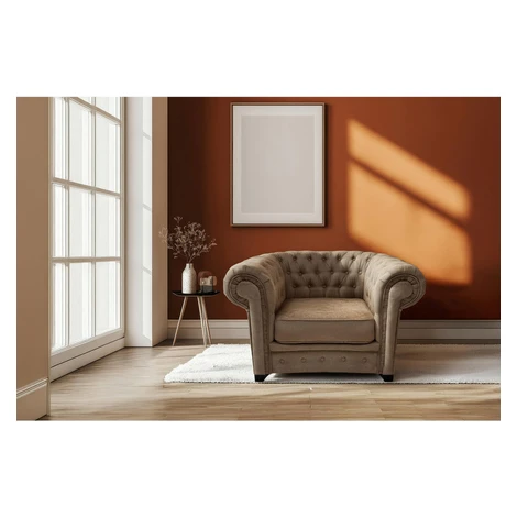 Livetastic KRESLO CHESTERFIELD, textil, kompozitné drevo, svetlohnedá