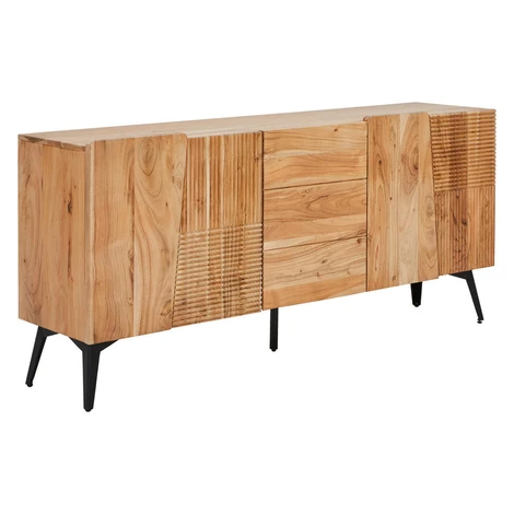 Livetastic ŠIROKÁ KOMODA, akácia, čierna, farba akácie, 170/76/40 cm