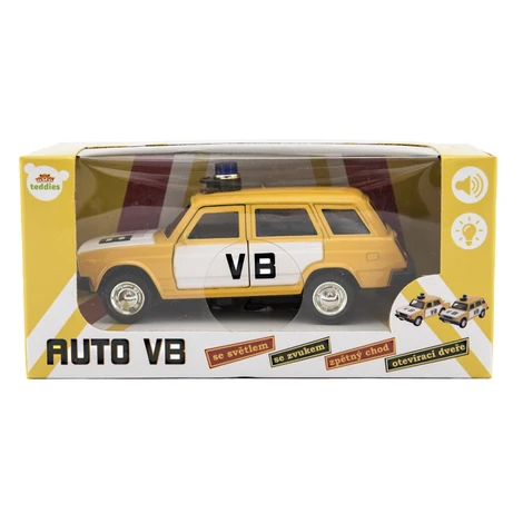 Policajné auto VB combi 11,5 cm na spätné natiahnutie so zvukom Teddies