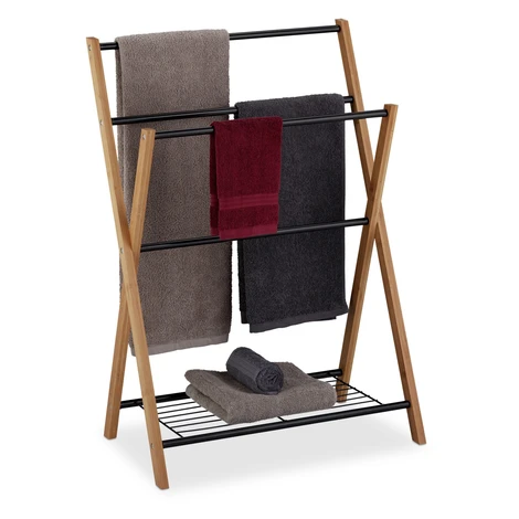 RelaxDays Držiak na uteráky RD4764 – čierno-prírodný