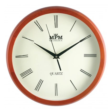 Nástenné hodiny MPM, 2471.51.W - hnedá svetlá, 27cm