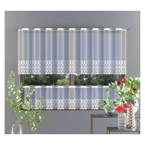 Záclona žakárová, Paulína vitrážka metráž, biela 80 cm FORBYT