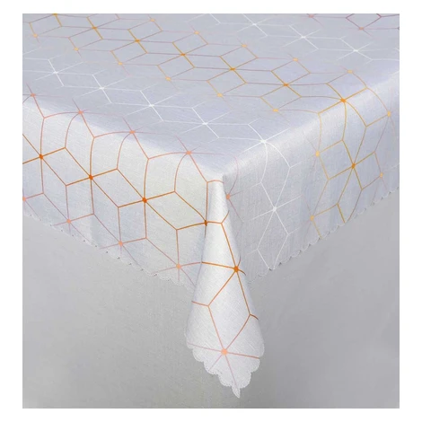 Obrus s nešpinivou úpravou, Aneta, šedo-oranžová pr.155 cm FORBYT