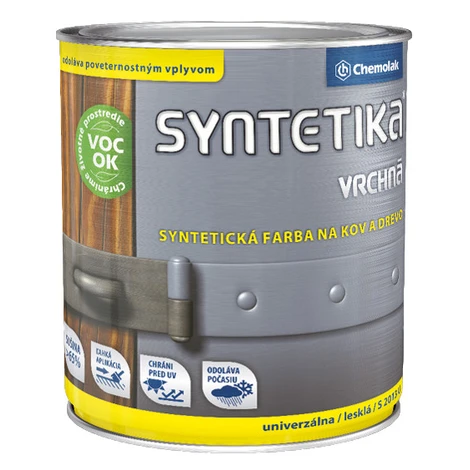 SYNTETIKA S 2013 U - Vrchná syntetická farba na kov a drevo 1805 - antracitová 0,6 L CHEMOLAK