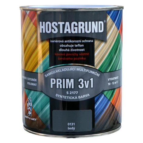 HOSTAGRUND 3v1 PRIM S2177 - Jednovrstvá farba na kov 2,5 l 0280 - hnedá tmavá BaL
