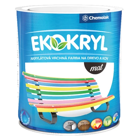 V 2045 EKOKRYL MAT - Univerzálna vodou riediteľná farba 0,6 L 0748 - oranžová jasná CHEMOLAK