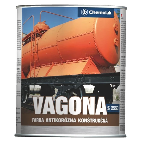 VAGONA S 2553 - Polomatná konštrukčná antikorózna farba ( RAL 2008 - svetločervená oranžová, 8 L CHEMOLAK