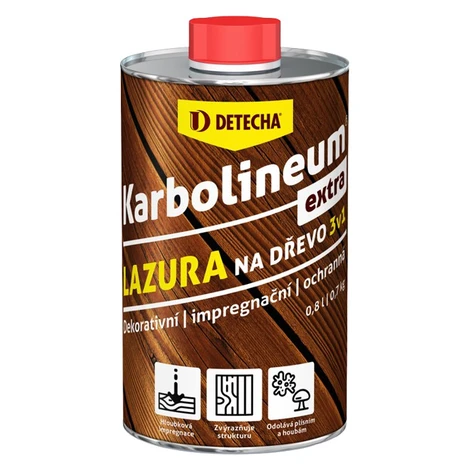 KARBOLINEUM EXTRA 3v1 - Olejová lazúra na drevo palisander (karbolineum) 50 kg Detecha
