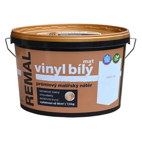 REMAL VINYL BIELY MAT - Biely prémiový maliarsky náter biela 7,5 kg BaL