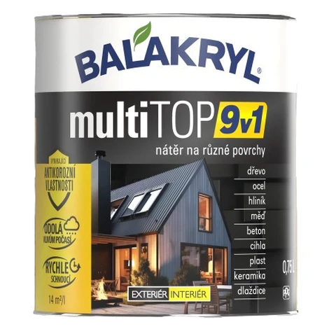 BALAKRYL MULTITOP 9v1 - Multifunkčná jednozložková akrylátová farba RAL 8017 - čokoládová hnedá,