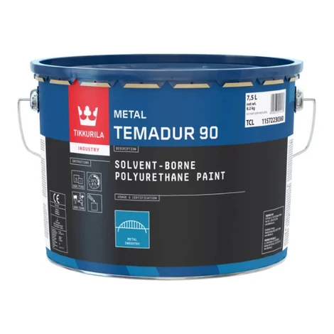 TIKKURILA TEMADUR 90 - Dvojzložková lesklá polyuretánová farba (zákazkové miešanie) RAL 8002 - s