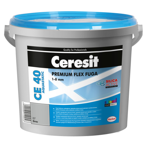 CERESIT CE 40 AQUASTATIC - Flexibilná škárovacia hmota 5 kg 7 - šedá