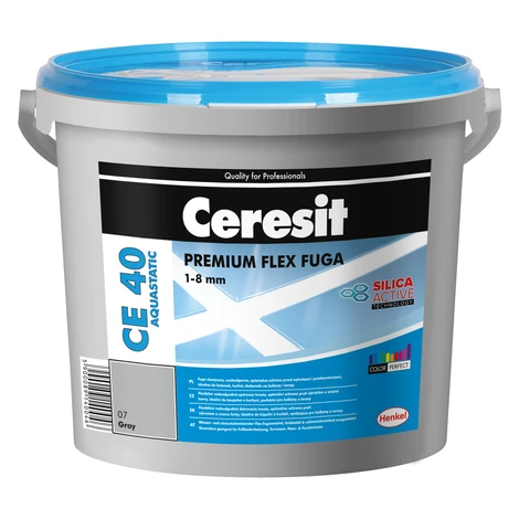 CERESIT CE 40 AQUASTATIC - Flexibilná škárovacia hmota 2 kg stredne šedá / silver
