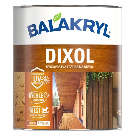 Dixol - farebná vodouriediteľná lazúra na drevo biela 2,5 kg BALAKRYL