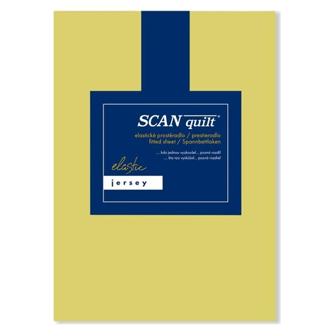 SCANquilt plachta na posteľ JERSEY ELASTIC LYCRA žlto-zelená 90 × 200 cm