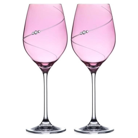 Diamante poháre na biele víno Silhouette City Pink s kamienkami Swarovski 360 ml 2 ks