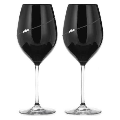Diamante poháre na červené víno Silhouette City Black s kamienkami Swarovski 470 ml 2 ks