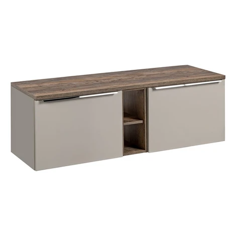 Závesná skrinka pod umývadlo SantaFe s doskou 140 cm taupe/dub santa fe vintage Comad