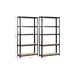 Sada 2 ks kovových regálov REGMET 90x30x180 cm čierna