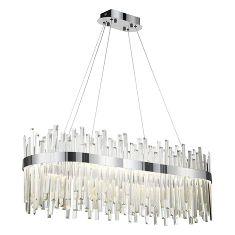 Závěsný LED křišťálový lustr APP1514-CP80 stříbrný/neutrální bílá TooLight
