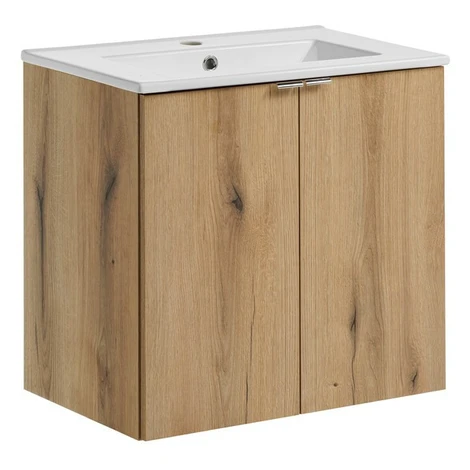 Závesná skrinka Nova Oak Dance II so zápustným umývadlom 60 cm dub coast evoke Comad
