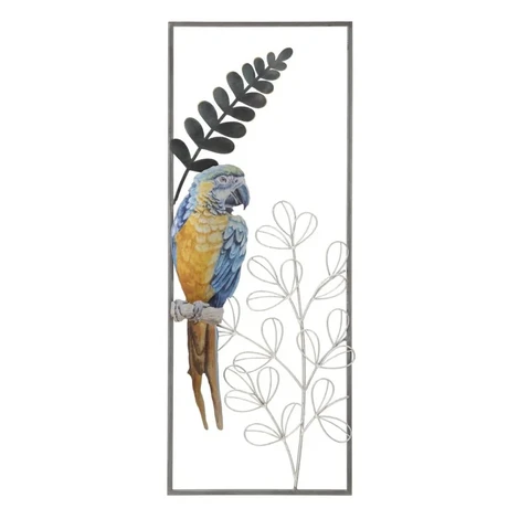 Kovová nástenná dekorácia Parrot 28,6x74,3 cm viacfarebná Mauro Ferretti