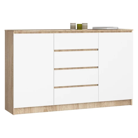 Komoda Tove K 160 cm dub sonoma/biela