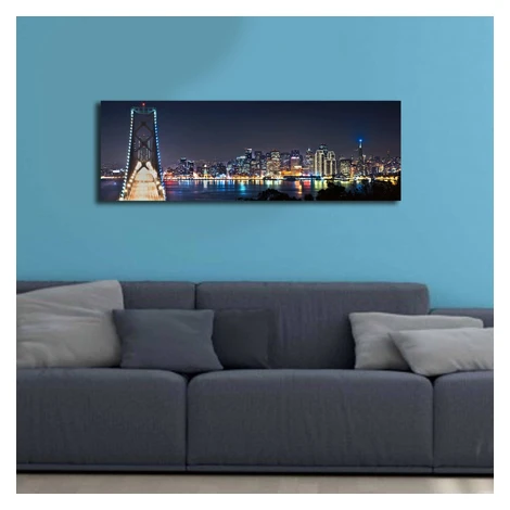 Obraz s LED osvetlením NOČNÉ MESTO 37 30 x 90 cm