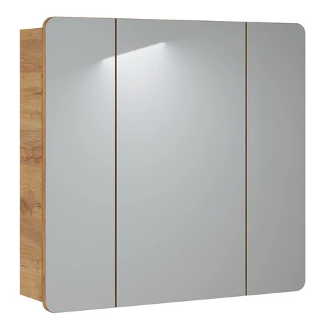 Závesná kúpeľňová skrinka so zrkadlom Aruba 843 3D dub craft gold Comad