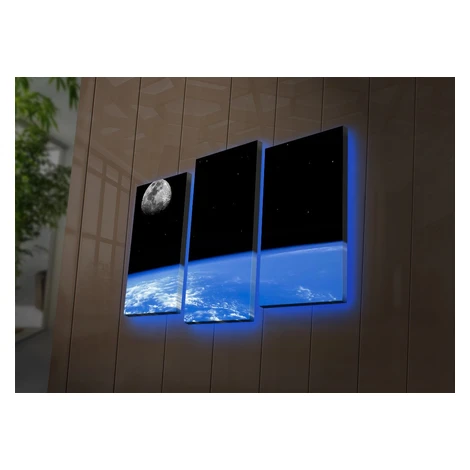 Viacdielny obraz s led svetlom Zeme 66x45 cm