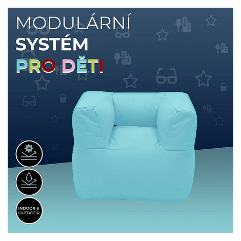 DEOKORK Záhradné detské textilné kreslo MODULTEX KIDS (svetlo modrá) bez náplne