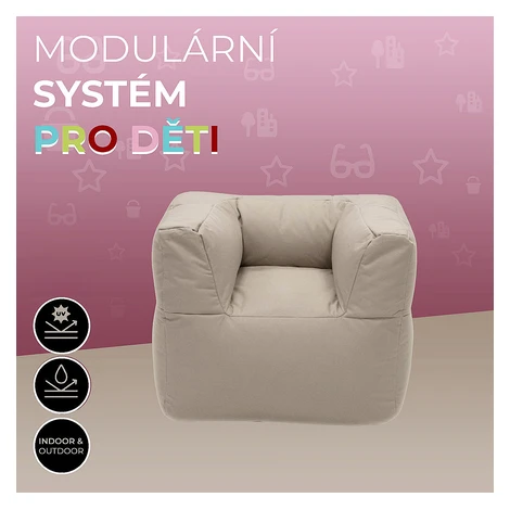 DEOKORK Záhradné detské textilné kreslo MODULTEX KIDS (cappuccino) bez náplne