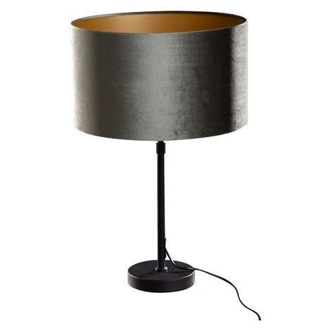 Stolová lampa čierna so zeleným zamatovým tienidlom 35 cm - Parte QAZQA
