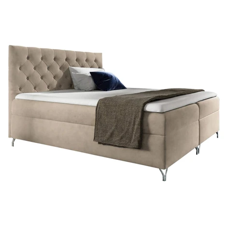 KONDELA Guliette 160 boxspringová manželská posteľ béžová (Velvet) Tempo Kondela