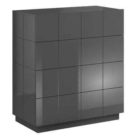 CAMA MEBLE Reja KOM4S zásuvková komoda grafit lesk
