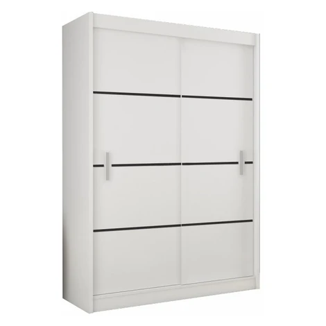 KONDELA Merina 150 2D šatníková skriňa s posuvnými dverami biela / čierna Tempo Kondela