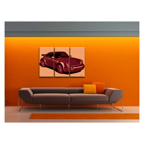 Ručne maľovaný POP Art obraz PORSCHE 911 3 dielny  por